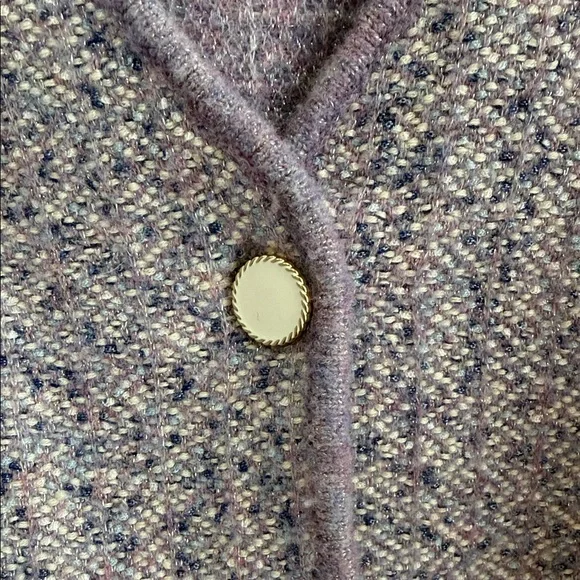 & Other Stories Lavender Tweed Cropped Button Cardigan - Picture 3 of 12